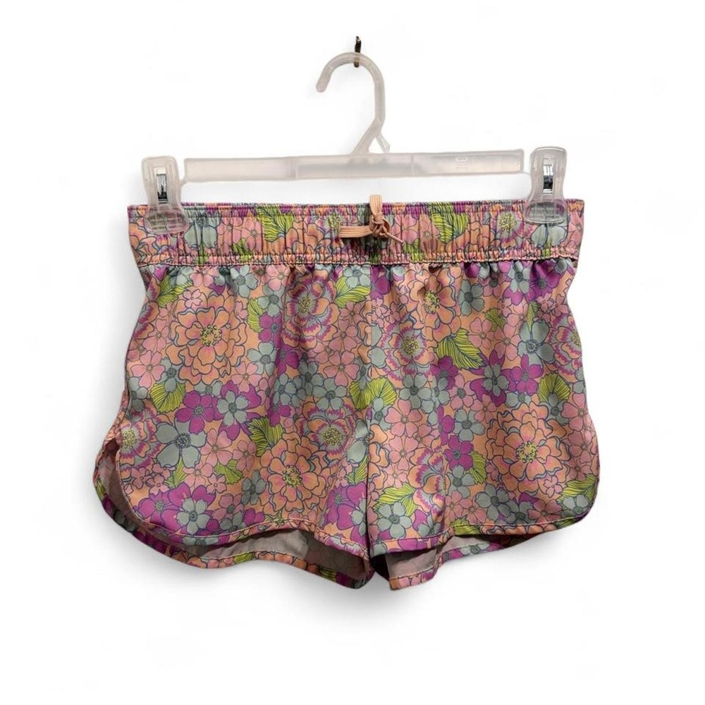 Wonder Nation Girls Floral Swim Shorts Pink Retro Print Size XXL 18